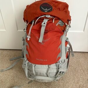OSPREY TALON 44  Orange and Gray Hiking Backpack with Ventilated Back